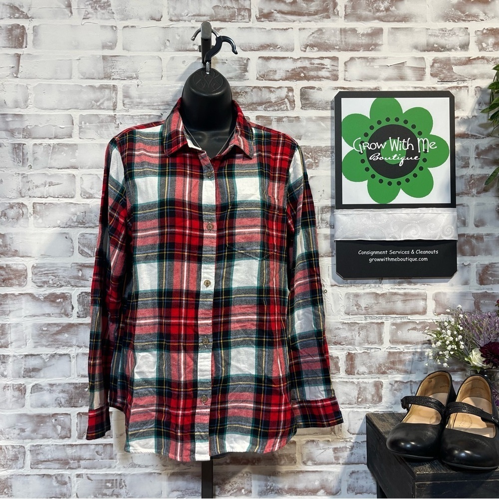 Old Navy Red and Green Plaid”the classic” Shirt women’s medium